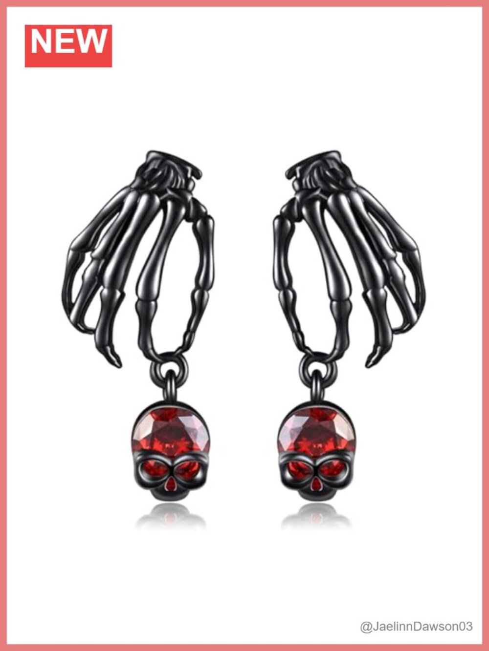 925 Sterling Silver Skeleton Hand Stud Earrings Hypoallergenic Gothic